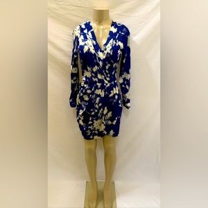 Yumi Kim. Royal Navy Splash wrap front dress. Size XS. Never worn w/tags